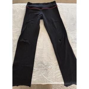 Lululemon Pants‎ Women  Black pink Striped High Rise Yoga Leggings Athleisure(4)